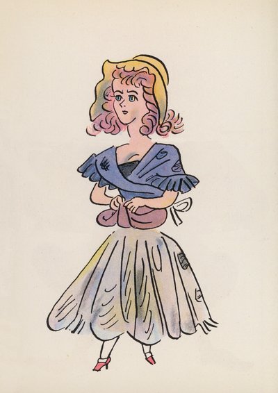Figuren uit kinderboeken: Assepoester (kleur litho) door Walter Trier