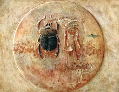 Scarabee en Ra, Graf van Seti, Egypte, 1910 door Walter Tyndale