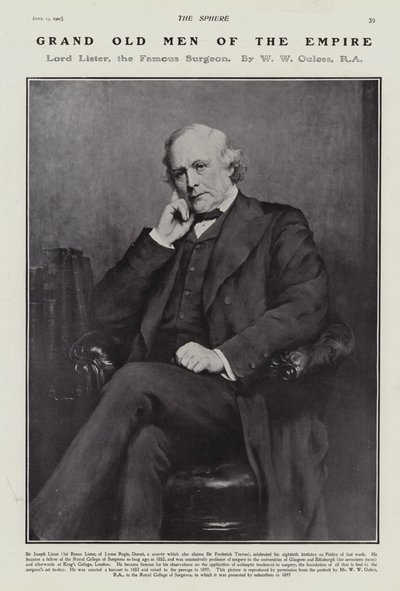 Joseph Lister door Walter William (after) Ouless