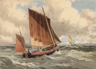 Franse logger op zee door Walter William May