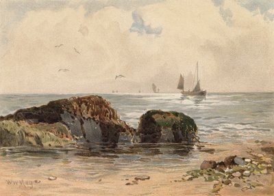 Rotsen bij Laag Water door Walter William May