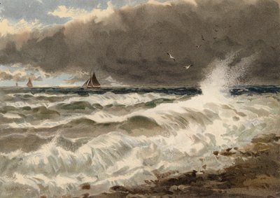 Studie van de zee aan de Franse kust door Walter William May