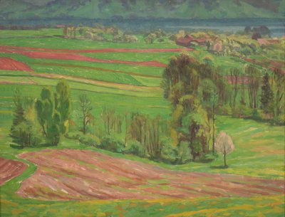 Attersee-landschap in de lente door Walther Gamerith