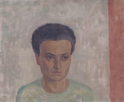 Mevrouw S. Schönberger in groene blouse door Walther Gamerith