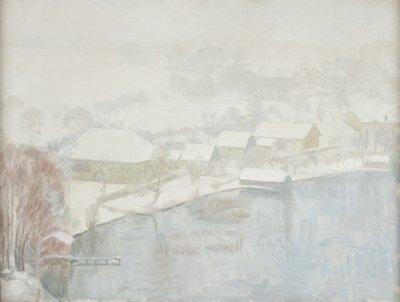 Winterlandschap aan het Meer door Walther Gamerith