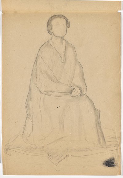 Twee studies voor portret ten voeten uit door Walther Gamerith