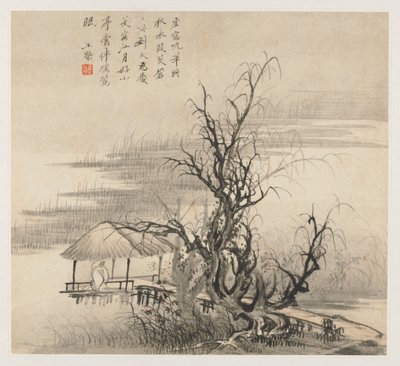 Album van landschappen: Blad 7 door Wang Gai