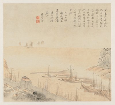 Album van Landschappen: Blad 8, 1677 door Wang Gai
