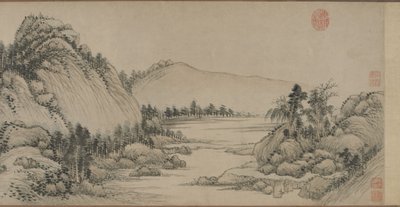 Wonen in de Fuchun-bergen na Huang Gongwang, Qing-dynastie, 1672 door Wang Hui