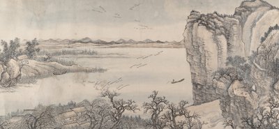 Landschap in de stijl van Juran en Yan Wengui door Wang Hui