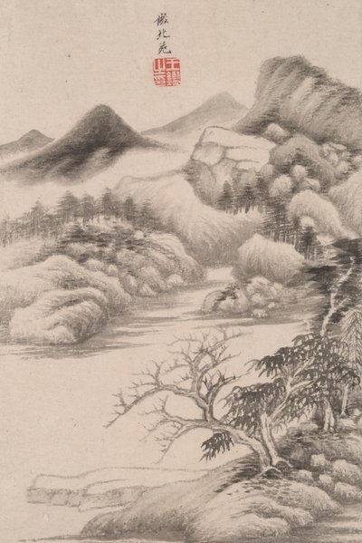 Landschap in de Stijl van Verschillende Oude Meesters: Landschap naar Dong Yuan door Wang Jian