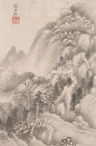 Landschap in de stijl van verschillende oude meesters: Landschap naar Juran (actief 10e eeuw n.Chr.) door Wang Jian