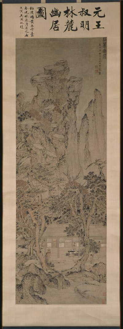 Rustig leven in een beboste vallei 林麓幽居圖 door Wang Meng