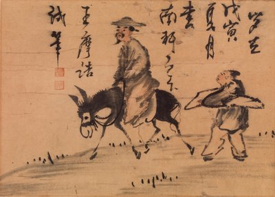 Een dichter op een muilezel door Wang Wei