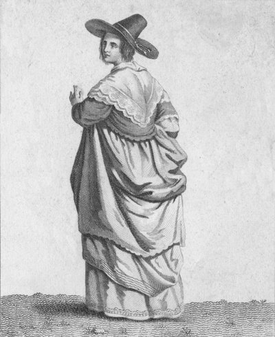 Een Koopmansvrouw - Kleding van Voorname Burgers in 1640, 1807 door Warren