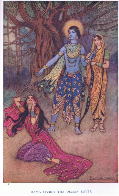 Rama wijst de demon minnaar af door Warwick Goble