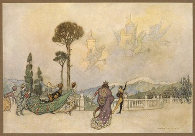 De Kastelen in de Lucht, uit De Draak. door Warwick Goble