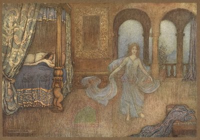 De Fee verschijnt aan de Prins, uit De Mirte. door Warwick Goble