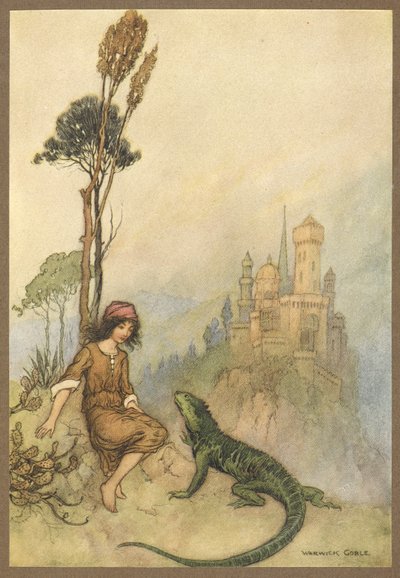 De Hagedis toont Geitengezicht het Paleis, uit Geitengezicht door Warwick Goble