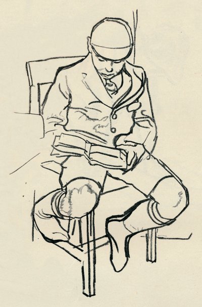 Jongen die leest, ca. 1900 door Warwick Reynolds