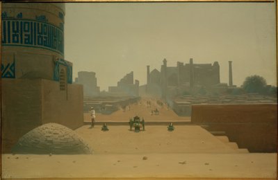 Hoofdstraat in Samarkand vanaf de citadel in de ochtend door Wassili W. Werestschagin
