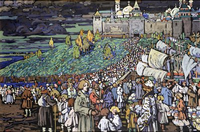 Aankomst van de kooplieden door Wassily Kandinsky