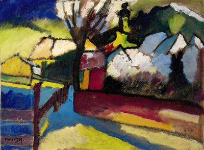 Herfstlandschap met een boom door Wassily Kandinsky