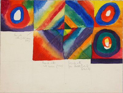 Kleurstudies met informatie over de schildertechniek, 1913 door Wassily Kandinsky