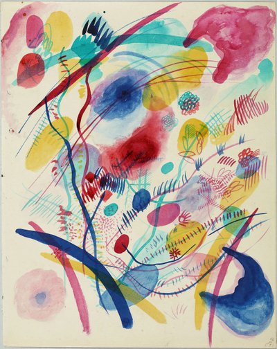 Compositie in rood, blauw, groen en geel, 1913 door Wassily Kandinsky