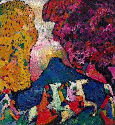 De blauwe berg. 1908-09 door Wassily Kandinsky
