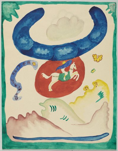 Ontwerp voor de omslag van de almanak "Der Blaue Reiter" door Wassily Kandinsky