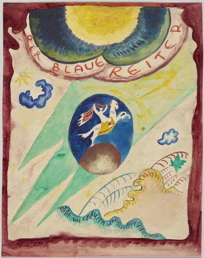 Ontwerp voor de omslag van de almanak "Der Blaue Reiter" door Wassily Kandinsky