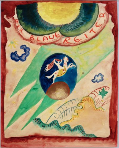 Ontwerp voor de omslag van de almanak Der Blaue Reiter door Wassily Kandinsky