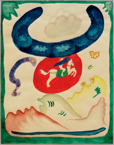 Ontwerp voor de omslag van de almanak Der Blaue Reiter door Wassily Kandinsky