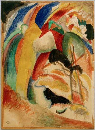 Ontwerp voor schilderij met witte vorm door Wassily Kandinsky
