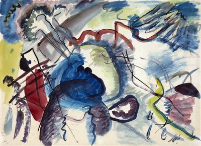 Schets voor schilderij met witte rand door Wassily Kandinsky