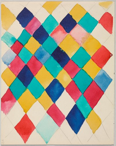Farbstudie mit Rauten door Wassily Kandinsky
