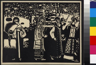 Frauen im Wald door Wassily Kandinsky
