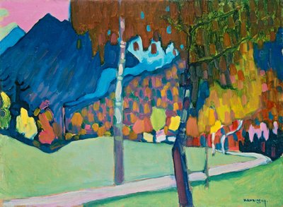Herfststudie, vermoedelijk uit Oberau door Wassily Kandinsky