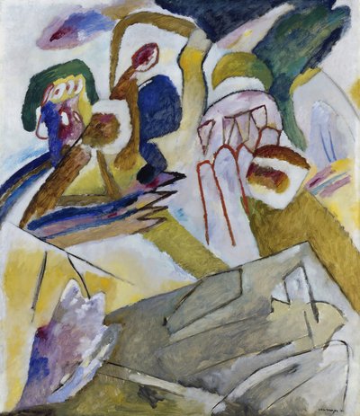Improvisatie 18, met grafsteen, 1911 door Wassily Kandinsky