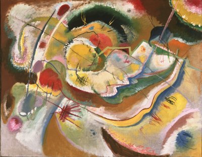Kandinsky - Schilderijtje met geel (Improvisatie), 1914 door Wassily Kandinsky