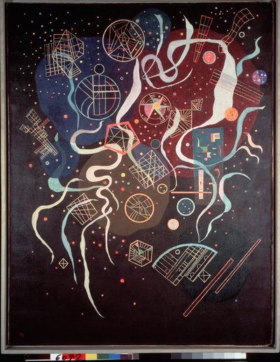 De beweging. Niet-representatieve compositie. Schilderij van Vassily Kandinsky door Wassily Kandinsky