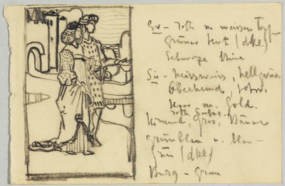 Paar in Middeleeuws Kostuum voor Kasteel door Wassily Kandinsky
