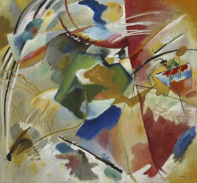 Schilderij met groene centrum door Wassily Kandinsky