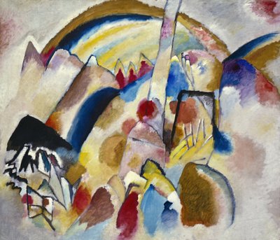 Landschap met rode vlekken nr. 2 door Wassily Kandinsky