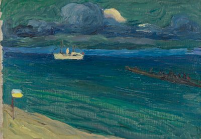 Rapallo – Zeegezicht met stoomboot door Wassily Kandinsky