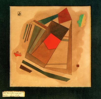 Rood in het vierkant door Wassily Kandinsky