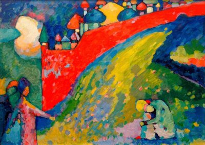 Rode muur (koepels) door Wassily Kandinsky