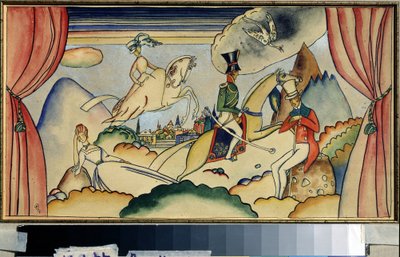 Scène met een officier door Wassily Kandinsky