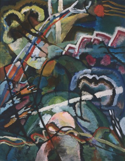 Schets I voor Schilderij met Witte Rand, 1913 door Wassily Kandinsky